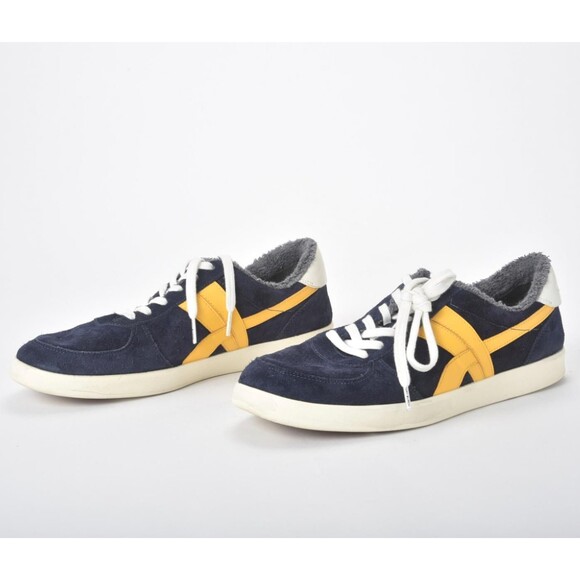 Tory Burch Mens Navy / Yellow Hank Court Low Profile Sneakers Mens Size 12 - Picture 5 of 9